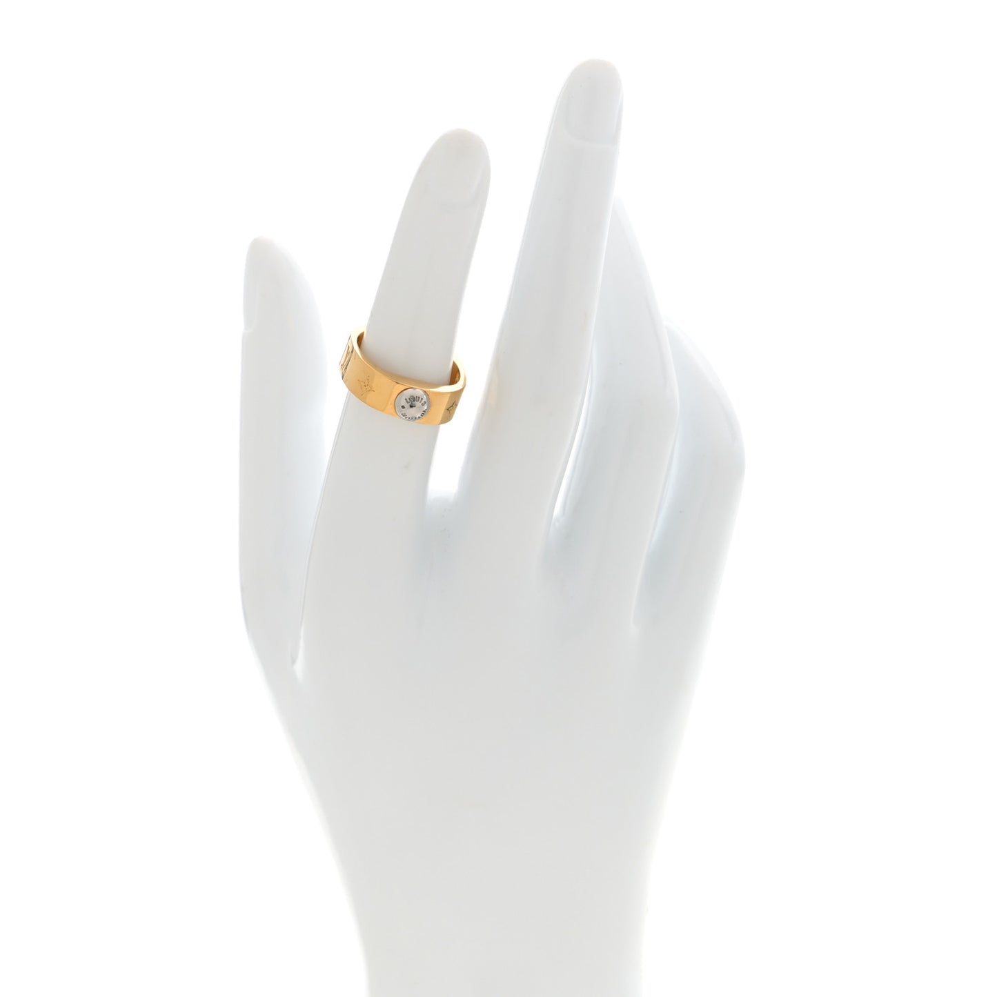 Brass Monogram Engraved Nanogram Ring S Gold