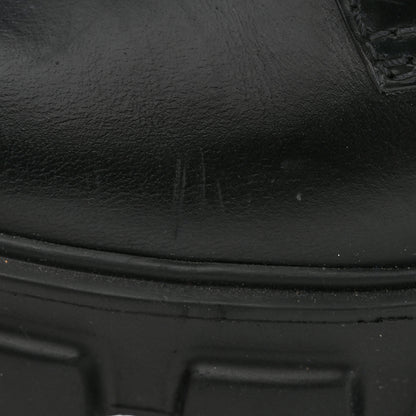Prada Spazzolato Rois Re-Nylon Metal Triangle Logo Mens Monolith Pouch Pocket 60mm Combat Boots 7 Black 11 of 15