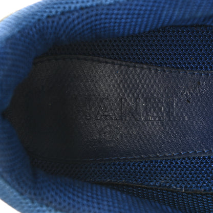 Chanel Mesh Suede Calfskin Womens CC Sneakers 39 Dark Blue Black White 8 of 12
