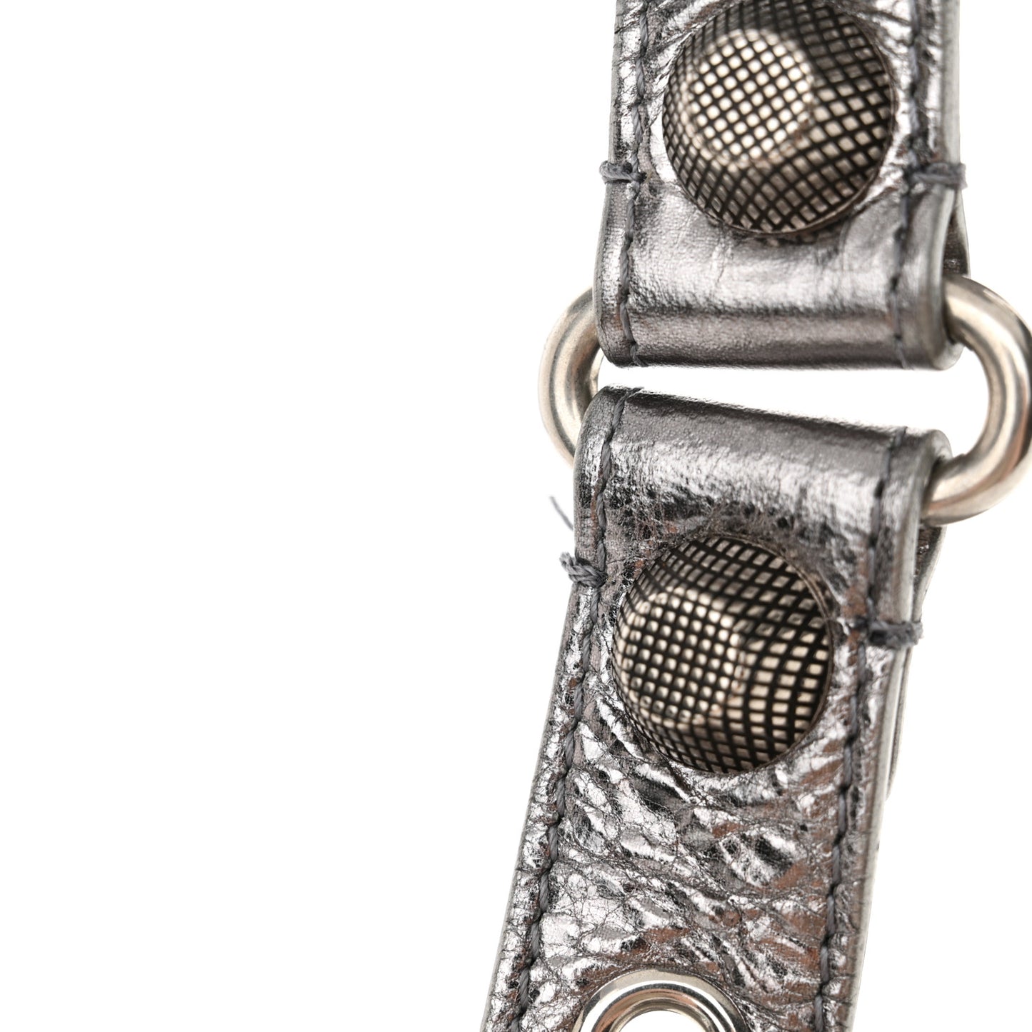 Metallic Agneau Arena Le Cagole Shoulder Bag XS Silver