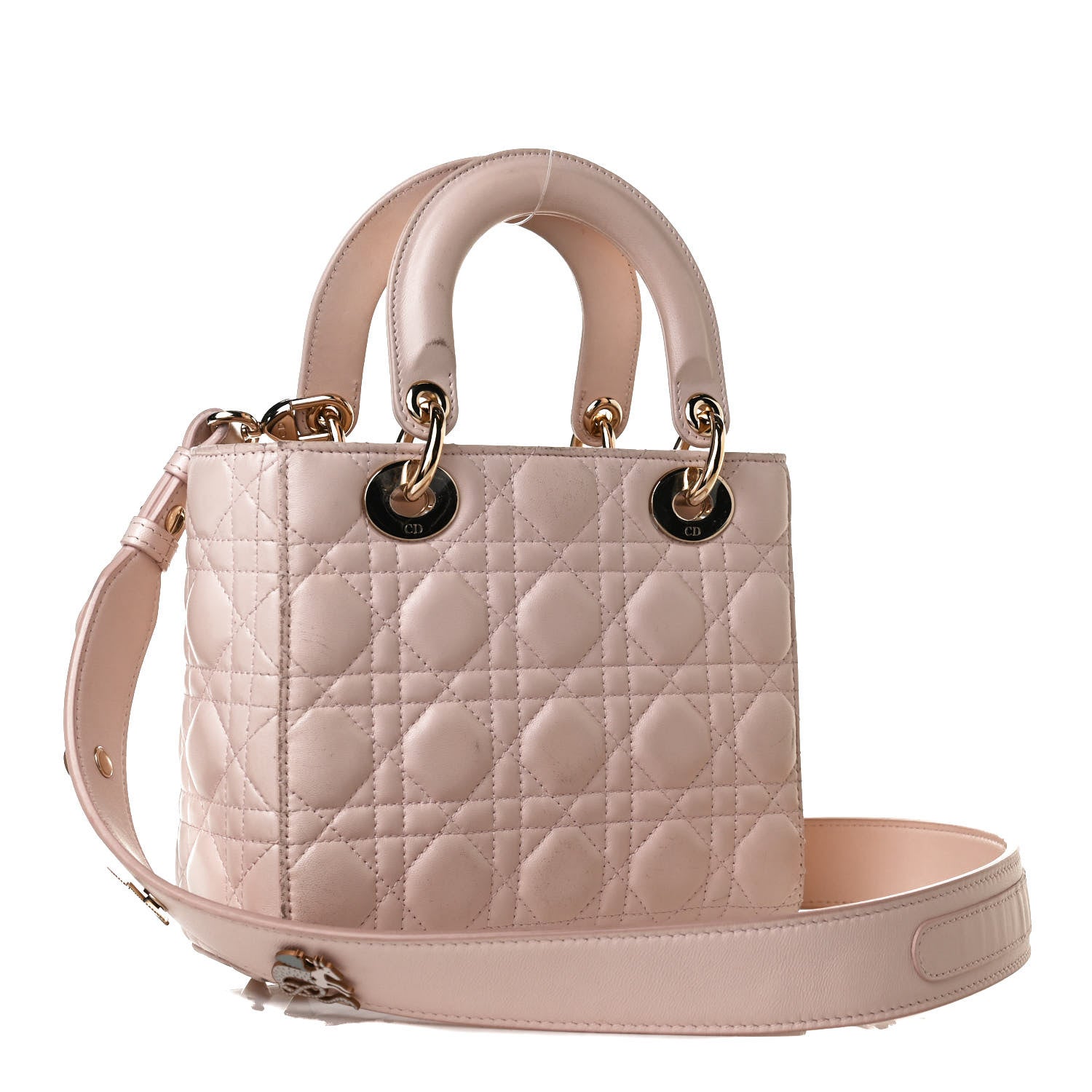 Christian Dior Lambskin Cannage Small Lucky Badges My Lady Dior Pink 3 of 18