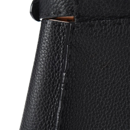 Fendi Cuoio Romano Selleria Bi-Color Medium Peekaboo Iconic Satchel Black Mou 12 of 15