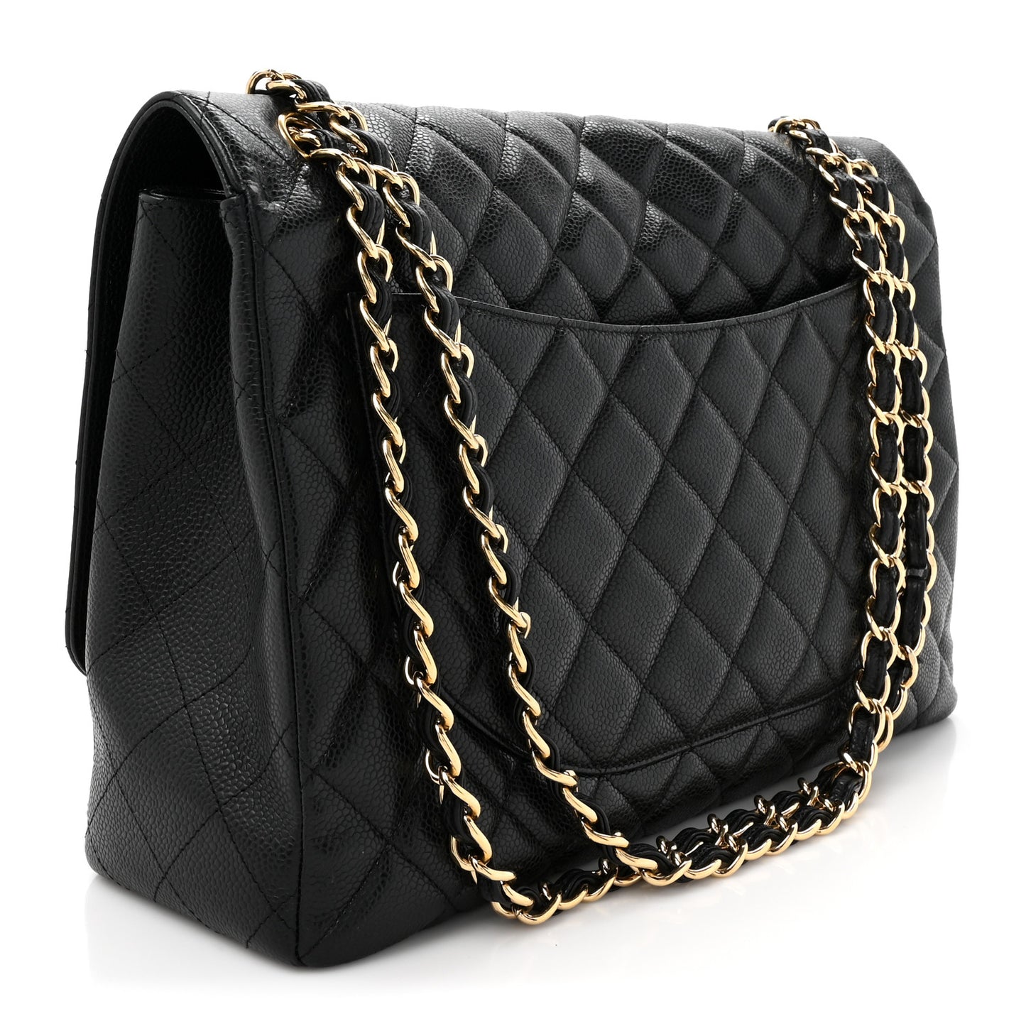 Caviar Quilted Maxi Single Flap Black