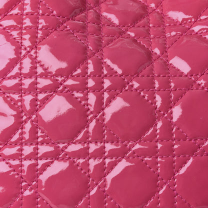 Christian Dior Patent Cannage Dior Soft Vertical Shopping Tote Pink 9 of 13