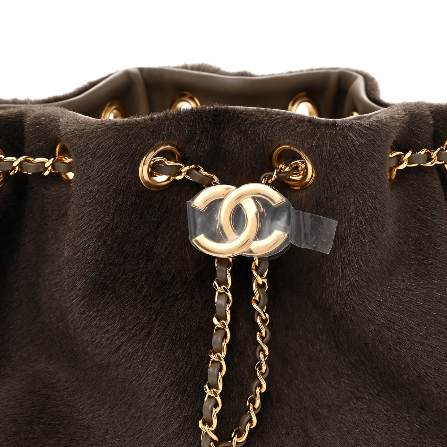 Pony Hair Mini Chanel 25 Handbag Dark Khaki