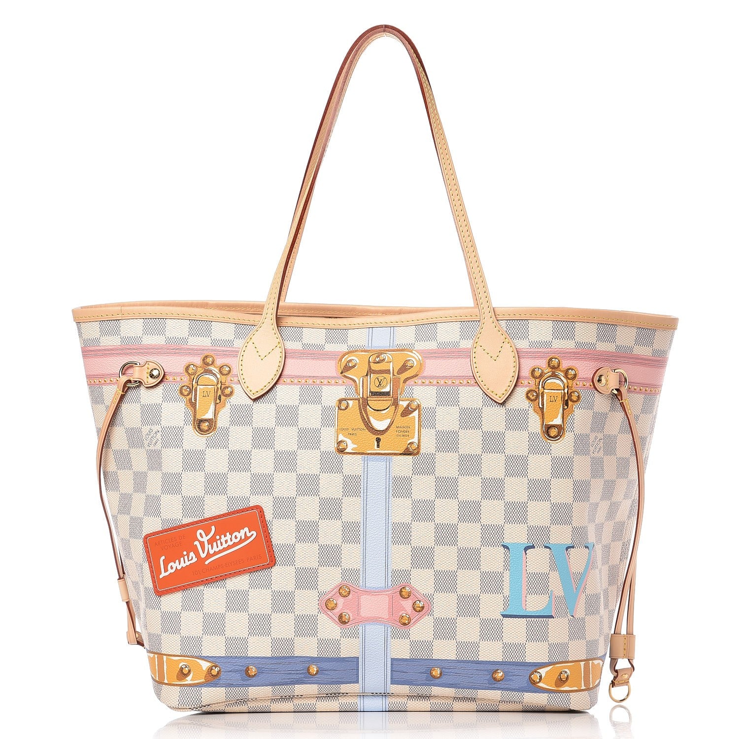 Louis Vuitton Damier Azur Summer Trunks Neo Neverfull MM 1 of 8