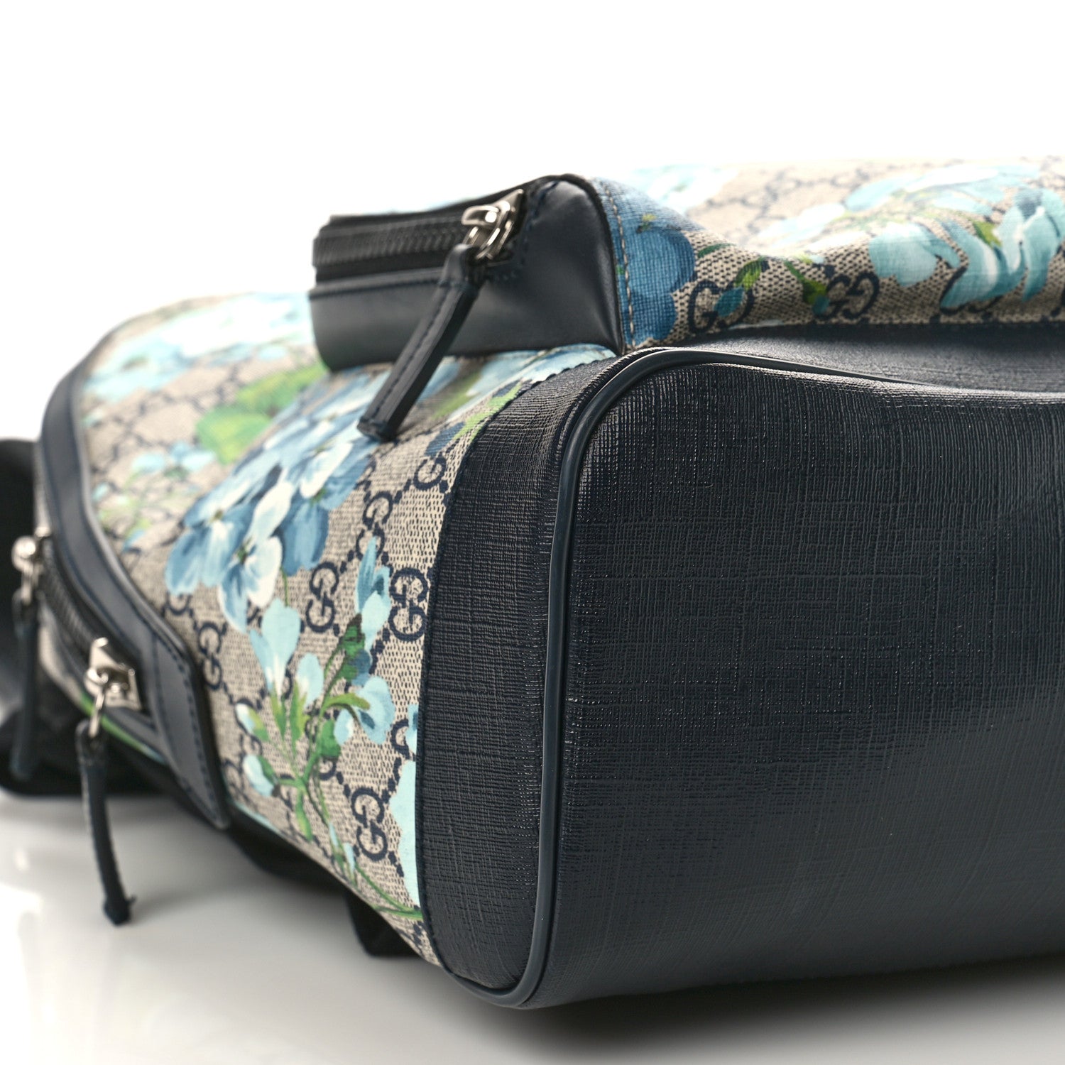 Gucci GG Supreme Monogram Blooms Medium Day Backpack Beige Blue Navy 8 of 12