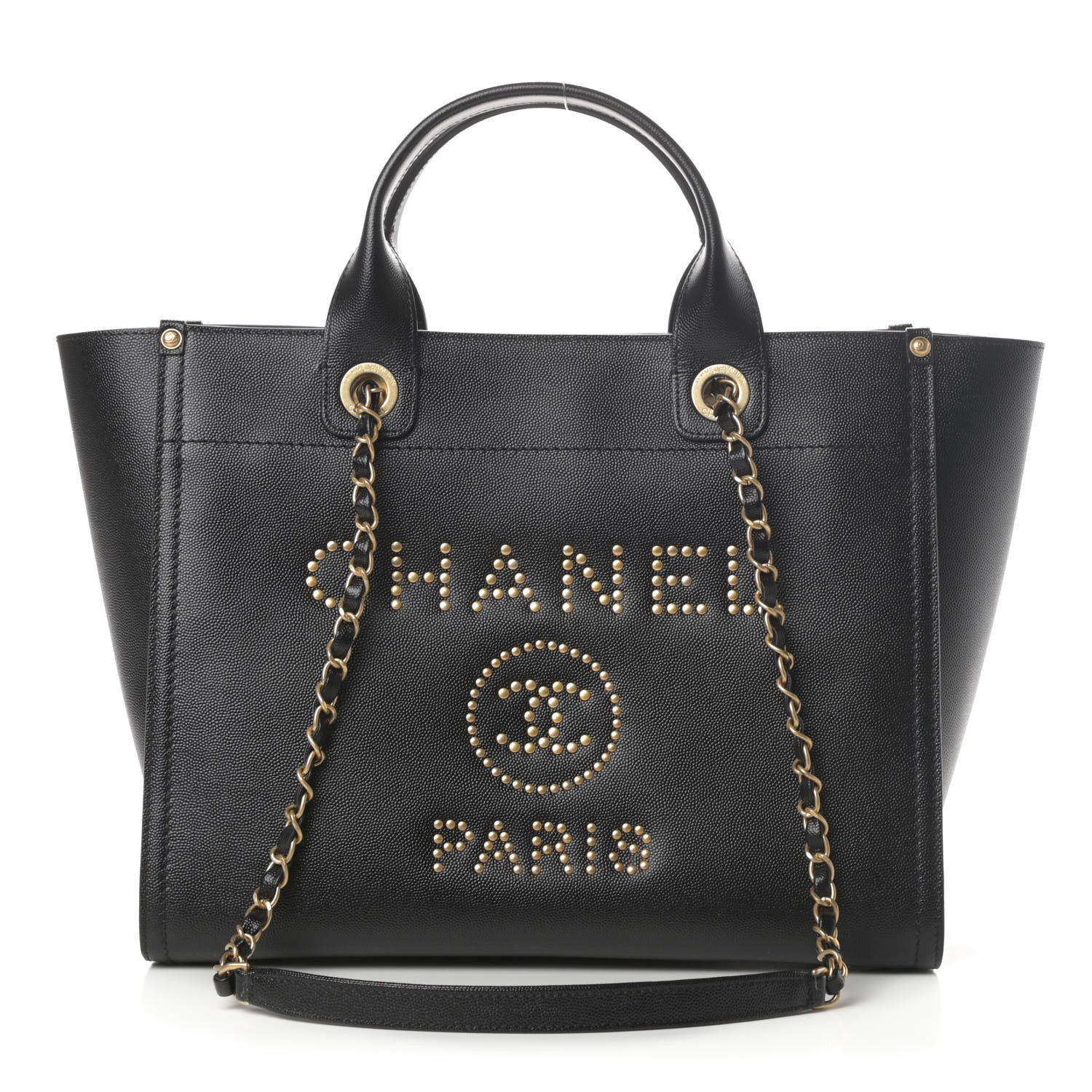 Chanel Caviar Small Studded Deauville Tote Black 1 of 10