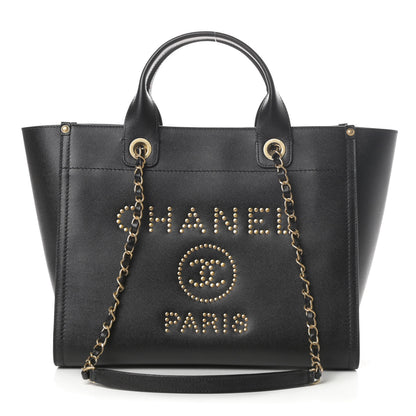 Chanel Caviar Small Studded Deauville Tote Black 1 of 10