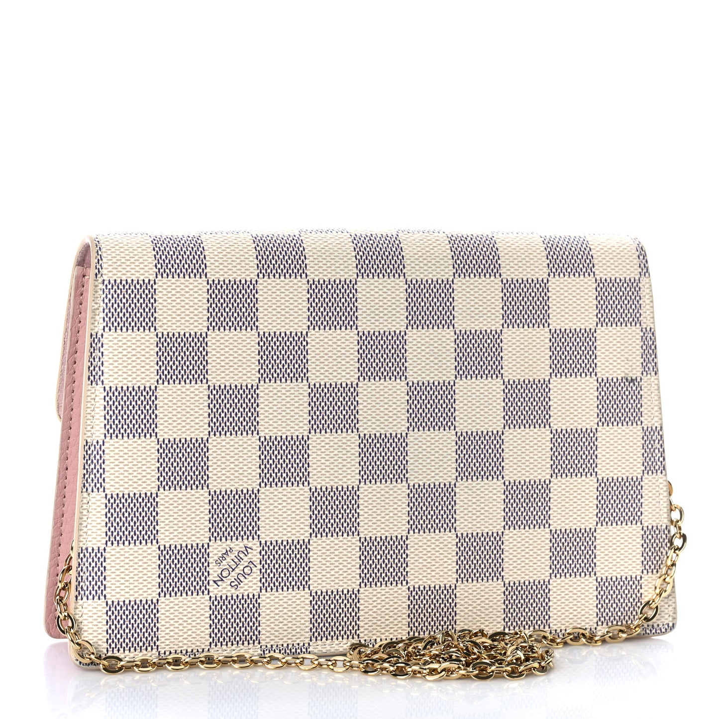 Damier Azur Croisette Chain Wallet Rose Ballerine