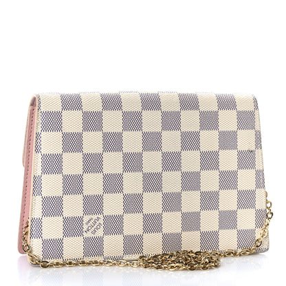Louis Vuitton Damier Azur Croisette Chain Wallet Rose Ballerine 3 of 10
