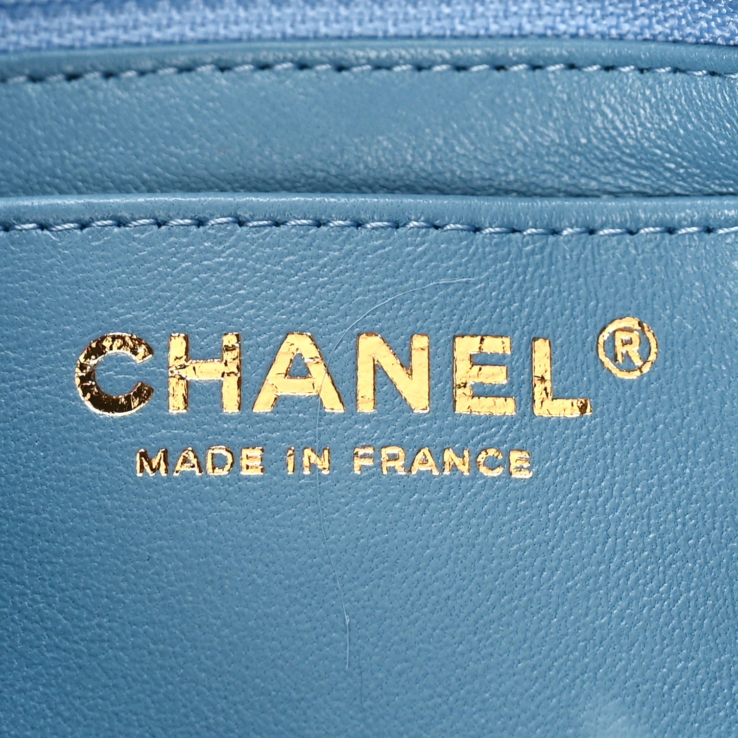 Shearling Lambskin Quilted Flap Blue