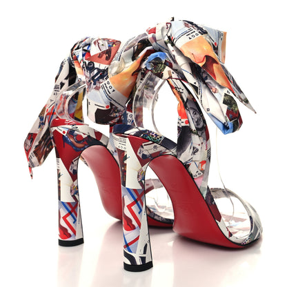 Christian Louboutin Silk Crosse Du Desert 100 Sandals 39 Multicolor 4 of 8