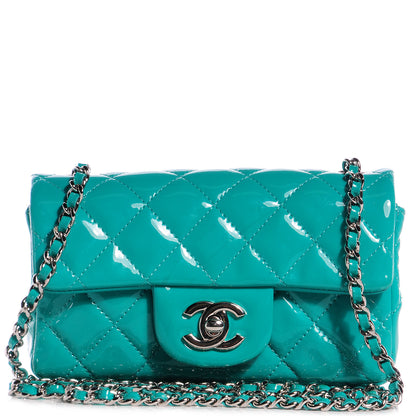 Chanel Patent Quilted Extra Mini Flap Green 1 of 8