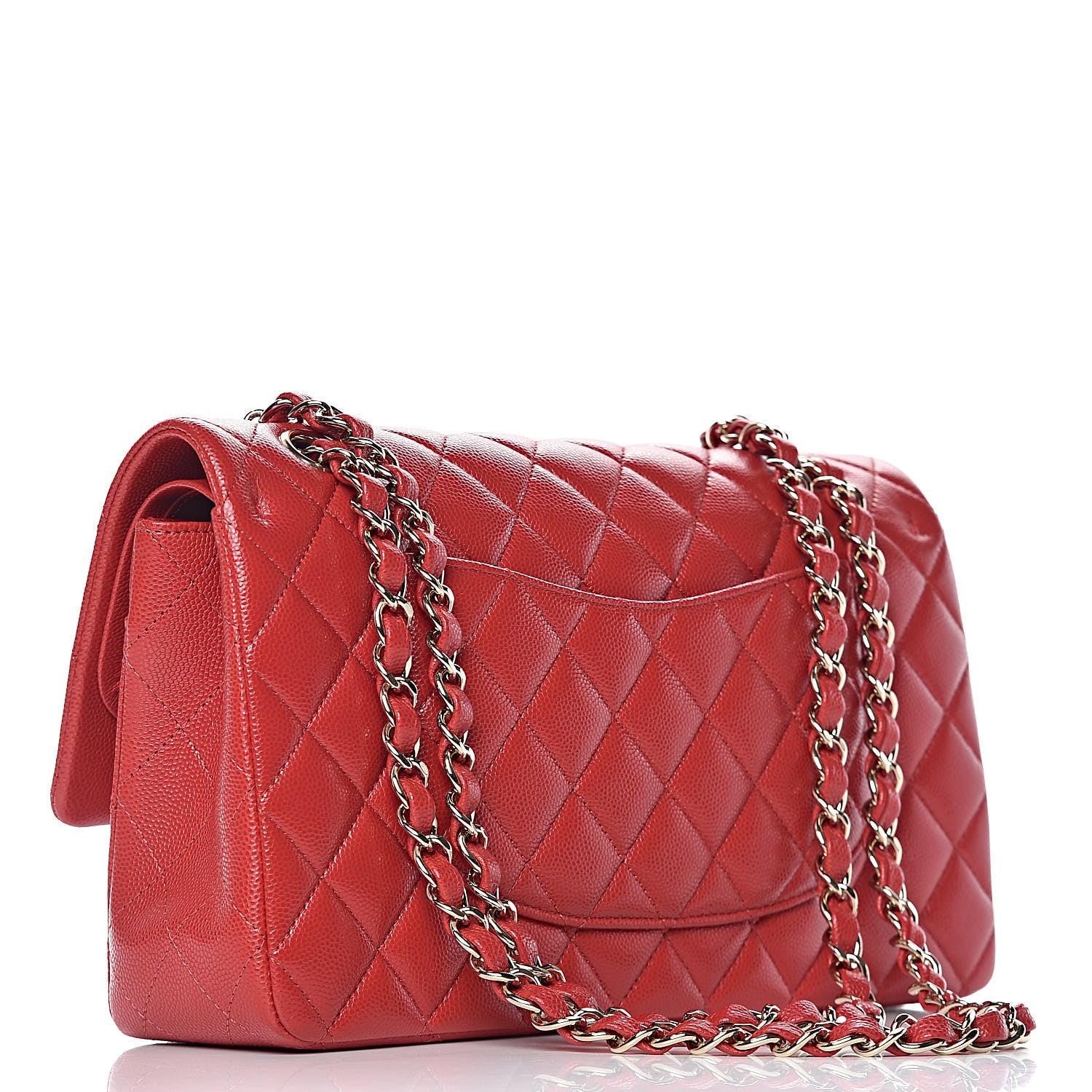 Chanel Caviar Quilted Medium Double Flap Red 3 of 10