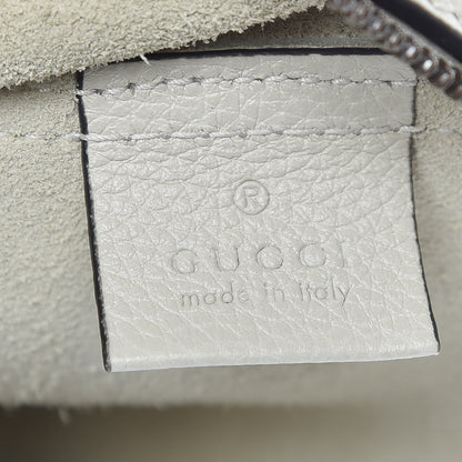 Gucci Pebbled Calfskin Medium Logo Portfolio Clutch White 8 of 9