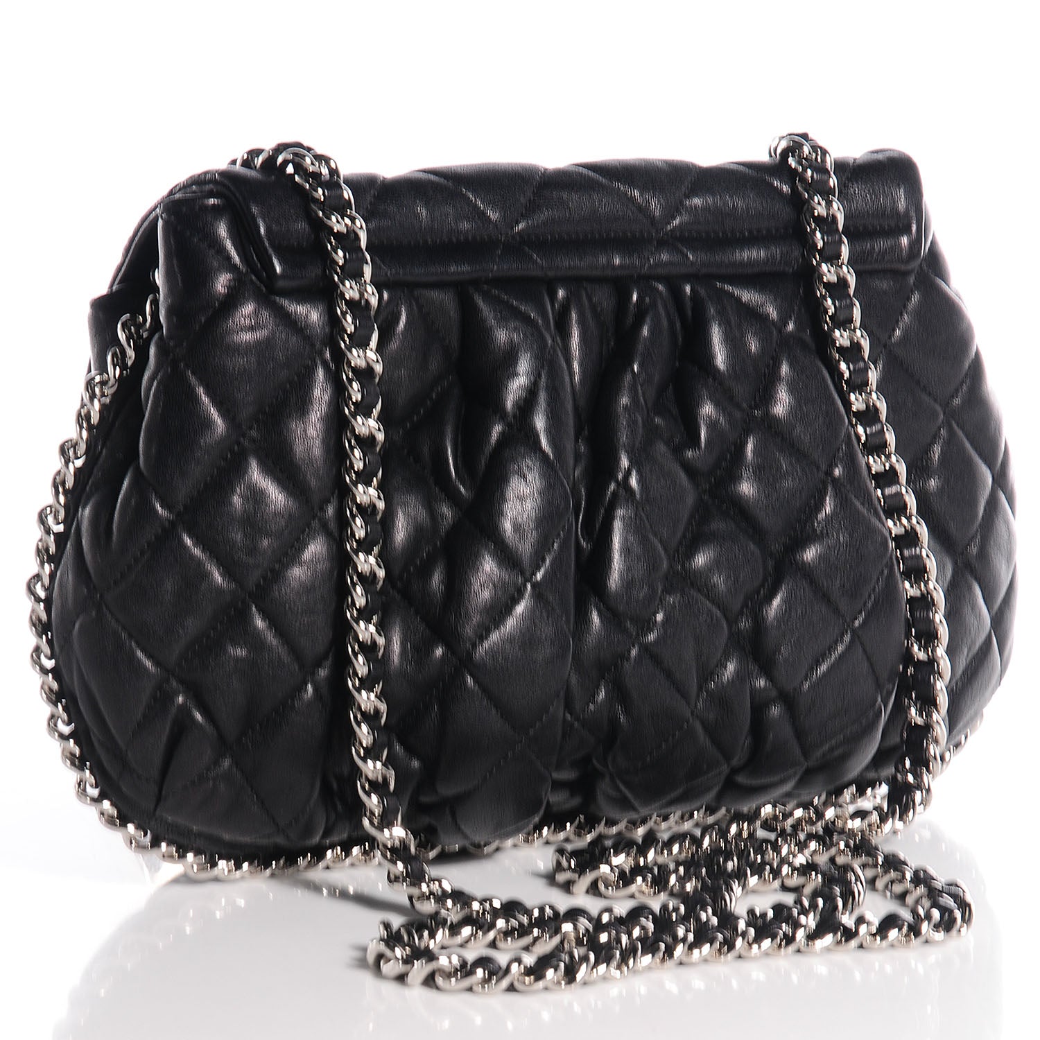 Chanel Washed Lambskin Chain Around Medium Messenger Black 3 of 8