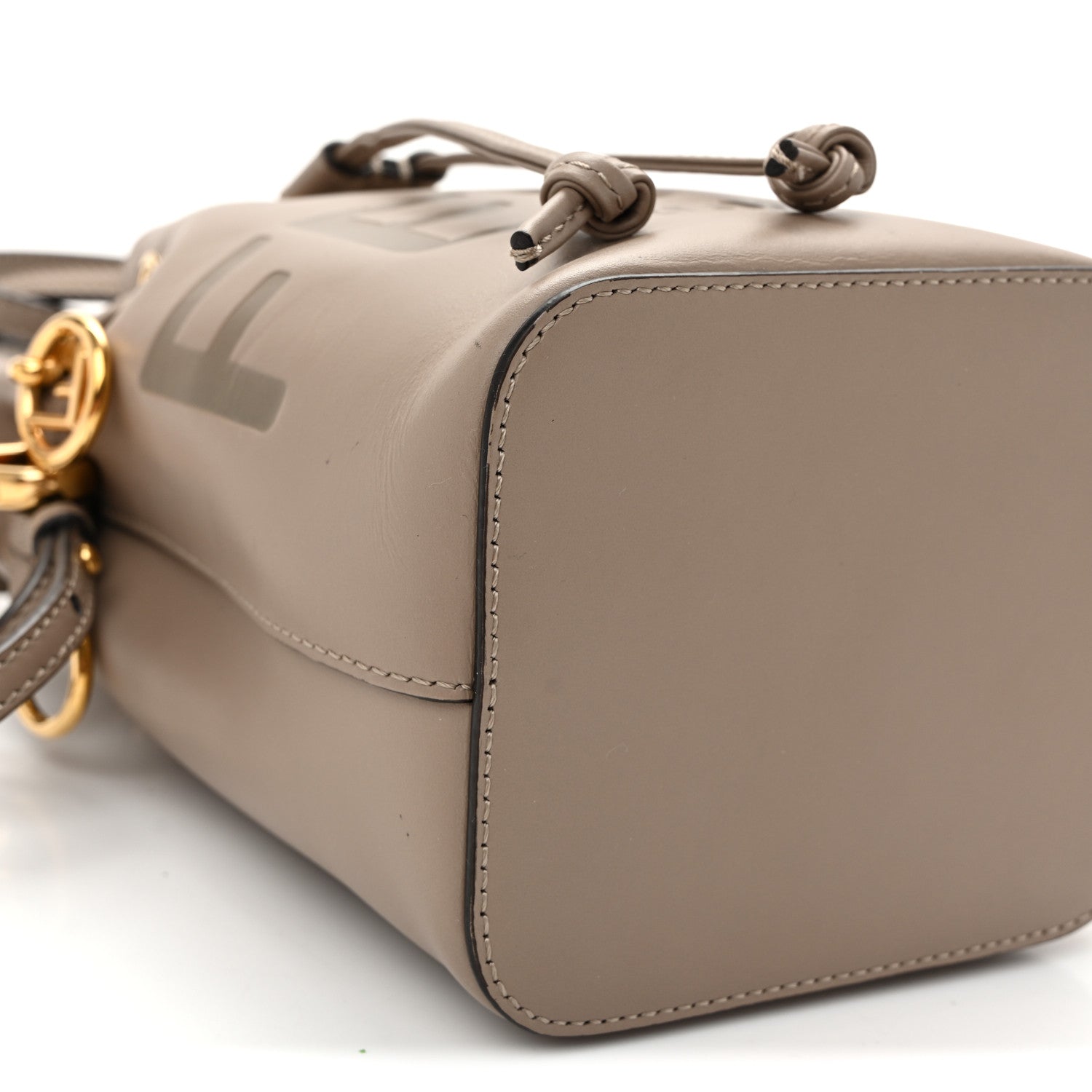 Fendi Vitello King F is Fendi Logo Embossed Mini Mon Tresor Bucket Bag Tortora 9 of 10