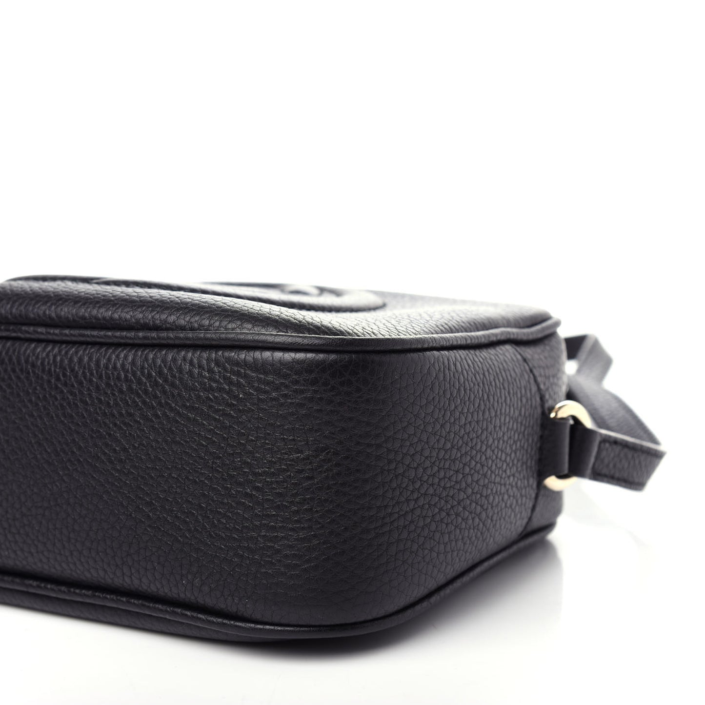 Pebbled Calfskin Small Soho Disco Bag Black