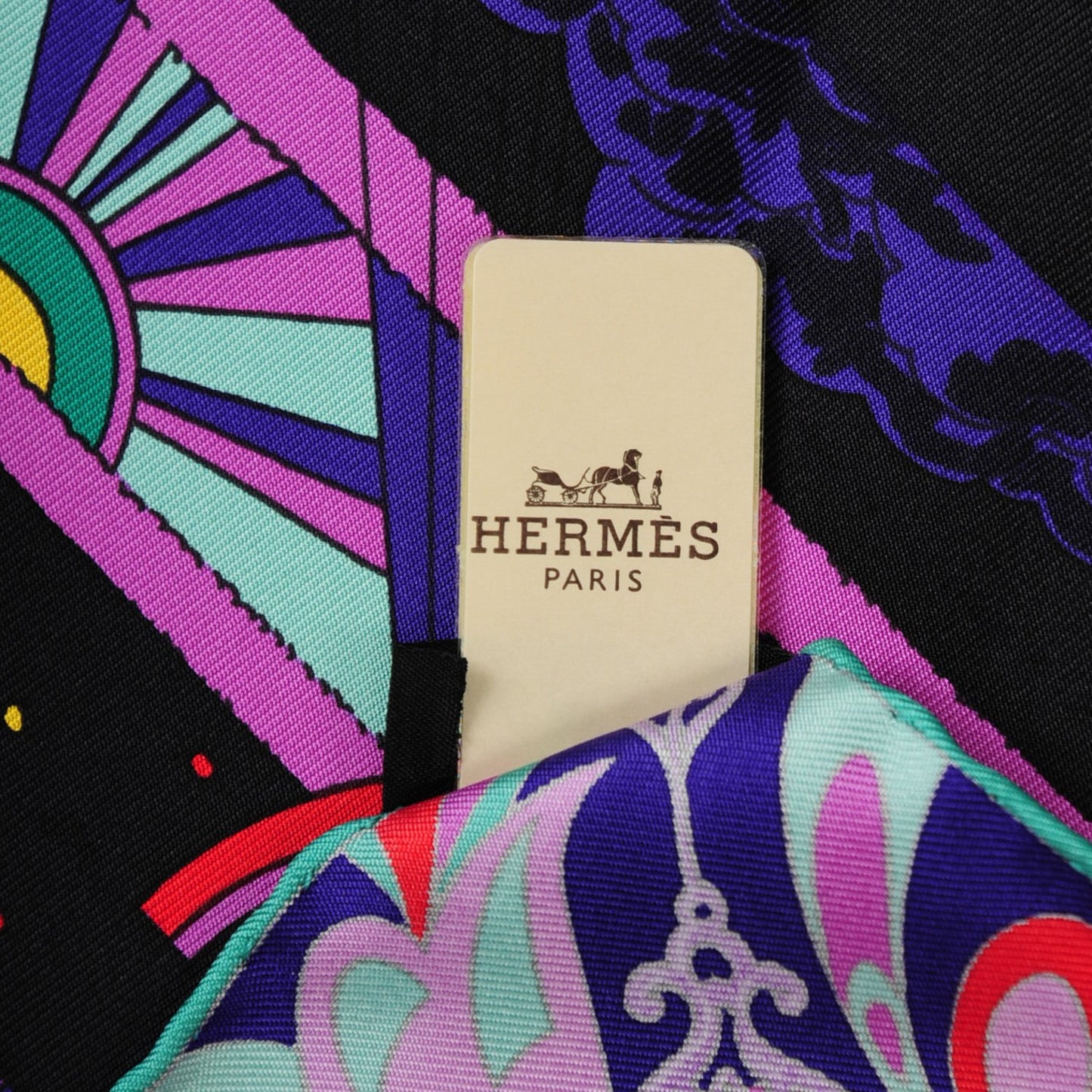 Silk L'ivresse De L'infini Scarf 90 Ultraviolet Cyclamen Vert