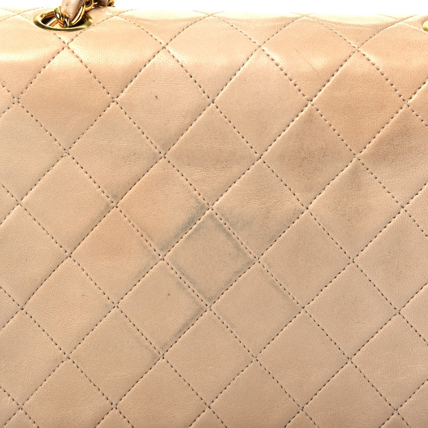 Lambskin Quilted Mini Square Flap Beige