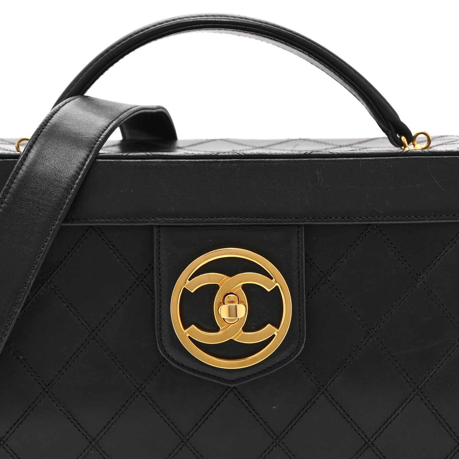 Chanel Calfskin Stitch Vanity Case Black 10 of 12