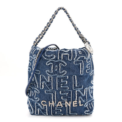 Chanel Denim Patchwork Quilted Mini Chanel 22 Blue 1 of 10