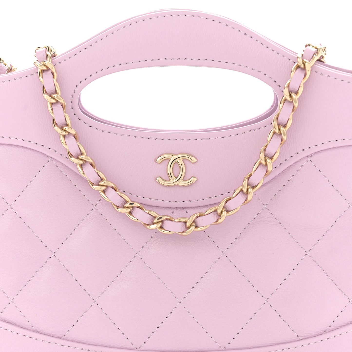 Shiny Crumpled Calfskin Quilted Nano 31 Shopping Bag Light Pink
