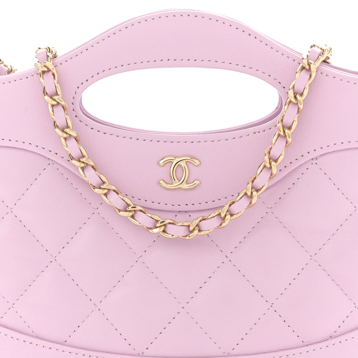 Chanel Shiny Crumpled Calfskin Quilted Nano 31 Shopping Bag Light Pink 8 of 10