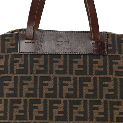 Fendi Zucca Calfskin Large Shopper Tote Tobacco 6 of 9