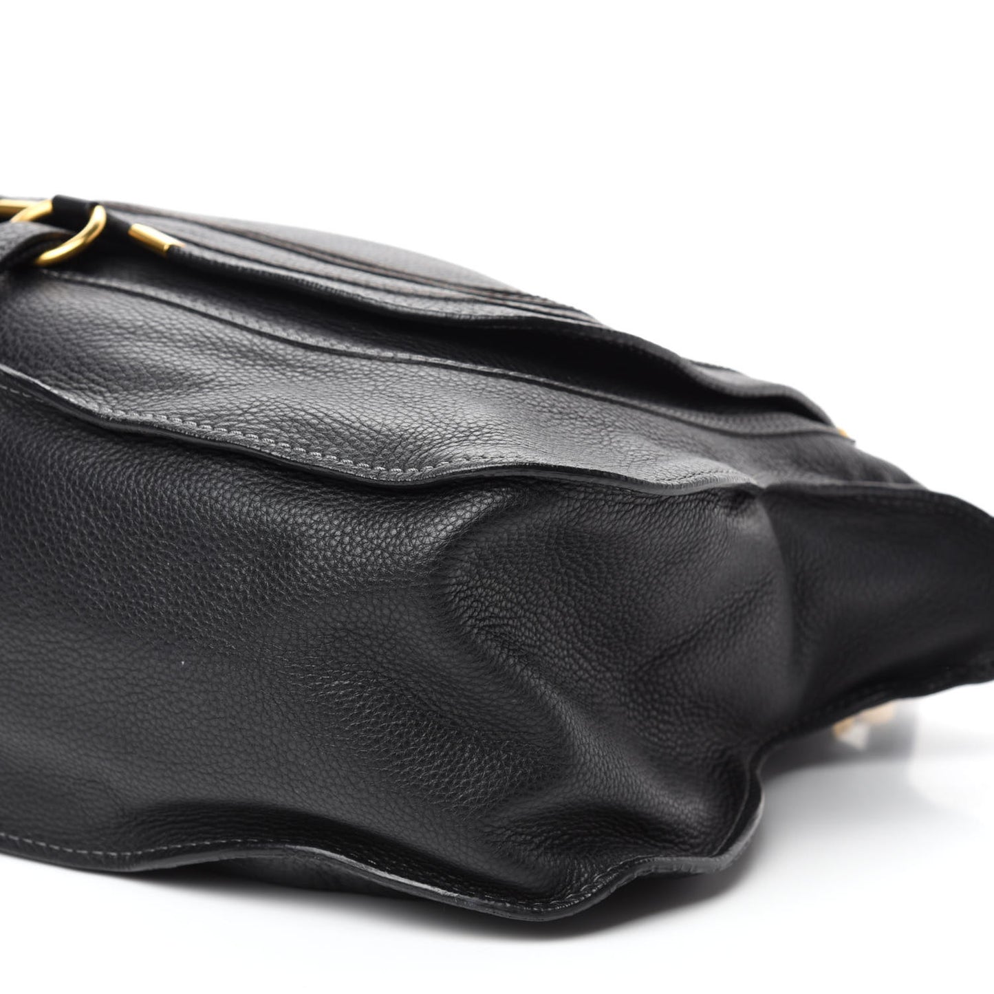 Calfskin Large Marcie Satchel Black