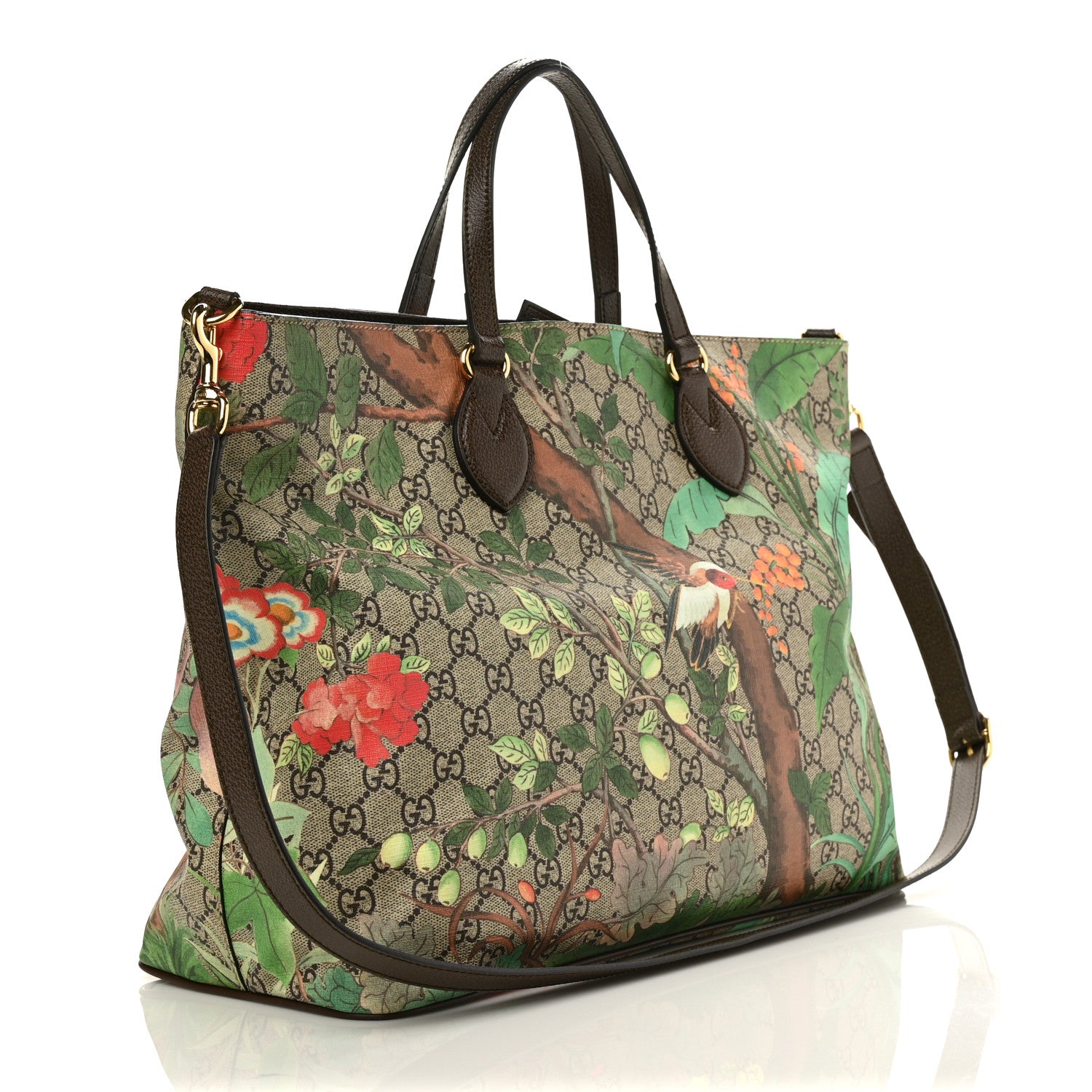 Gucci Soft GG Supreme Monogram Tian Medium Crossbody Tote Beige Multicolor New Acero 3 of 9