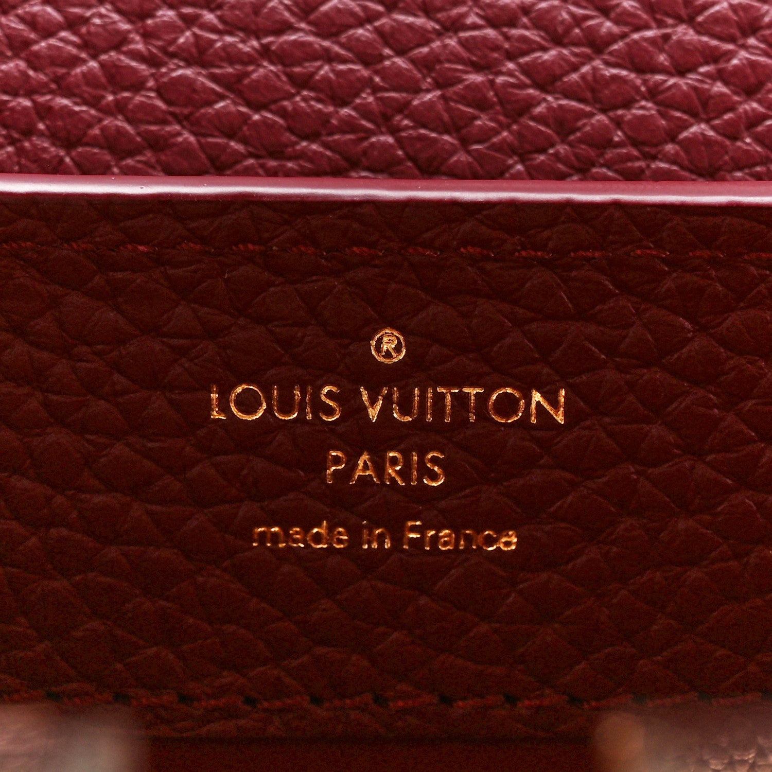 Louis Vuitton Taurillon Ostrich Mini Capucines Griotte Red Honey 6 of 9