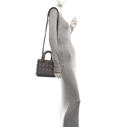 Christian Dior Lambskin Cannage Small My ABCDior Lady Dior Grey 2 of 10