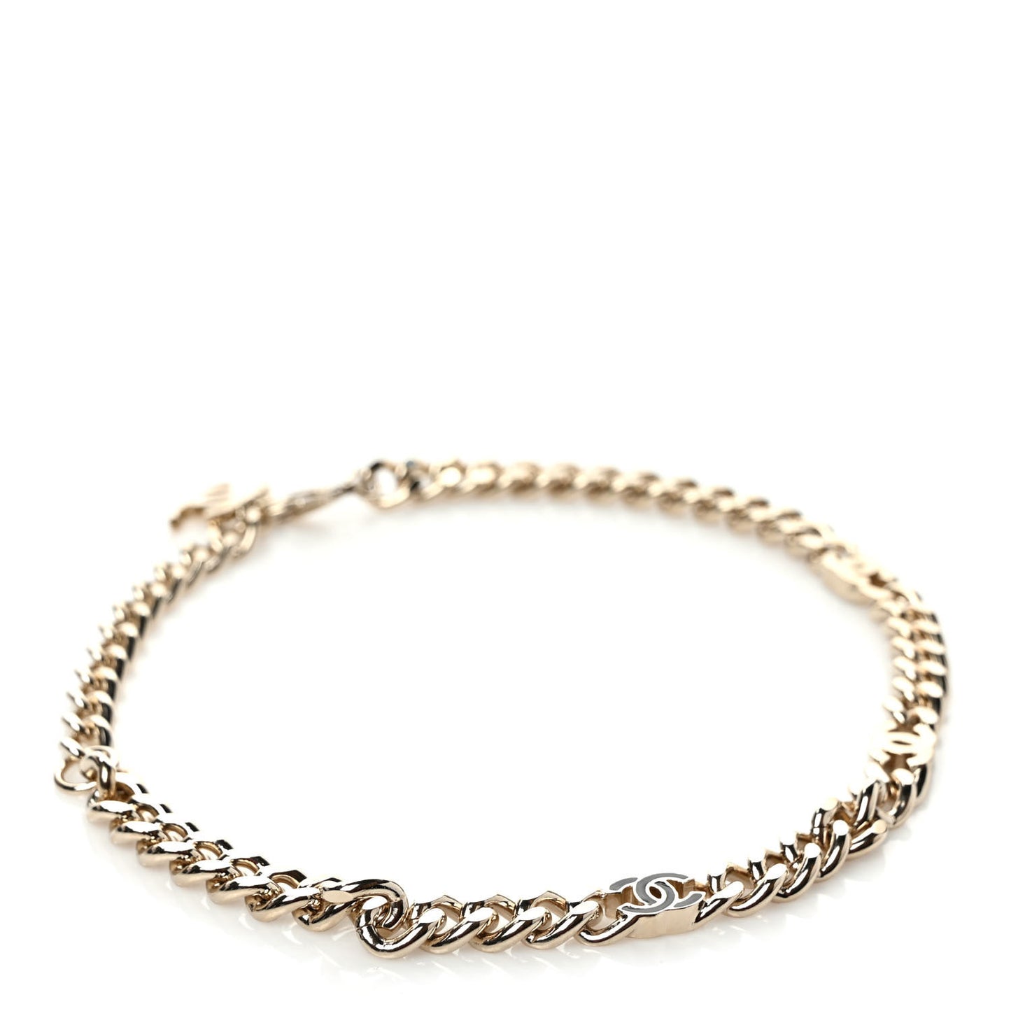 Metal Enamel CC Choker Gold Black