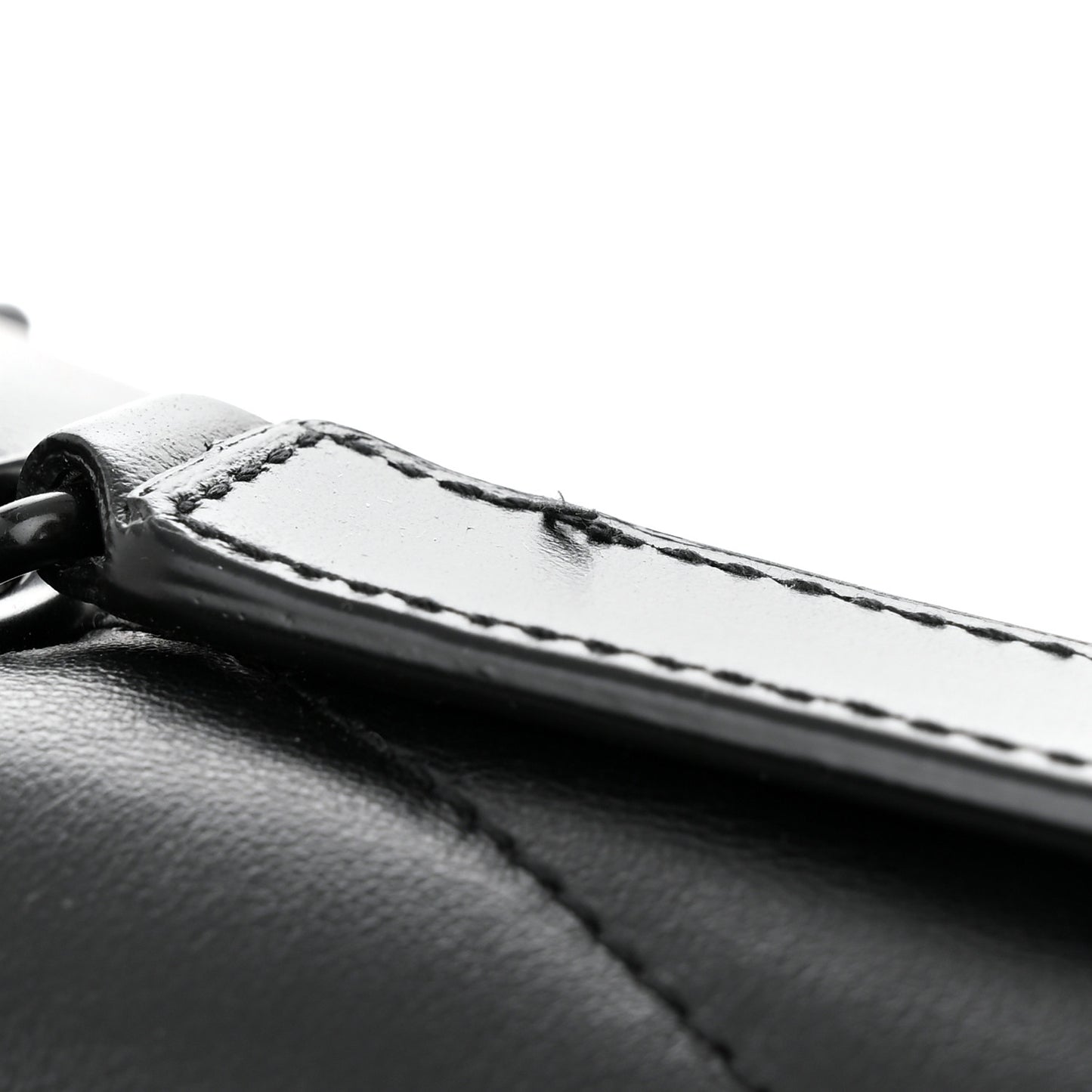 Calfskin Y Quilted Monogram Monochrome Large Loulou Chain Satchel Black