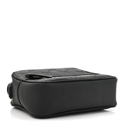 Gucci Rubber Effect Calfskin GG Mini Crossbody Bag Black 4 of 12