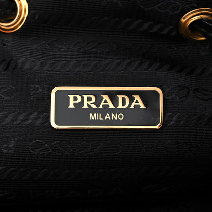 Prada Jacquard Logo Mini Bucket Crossbody Bag Black 6 of 13