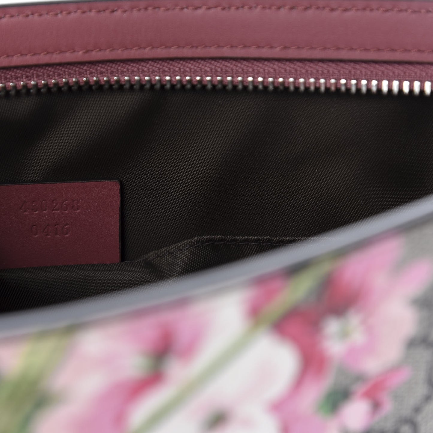 GG Supreme Monogram Blooms Large Cosmetic Case Beige Multicolor Dry Rose