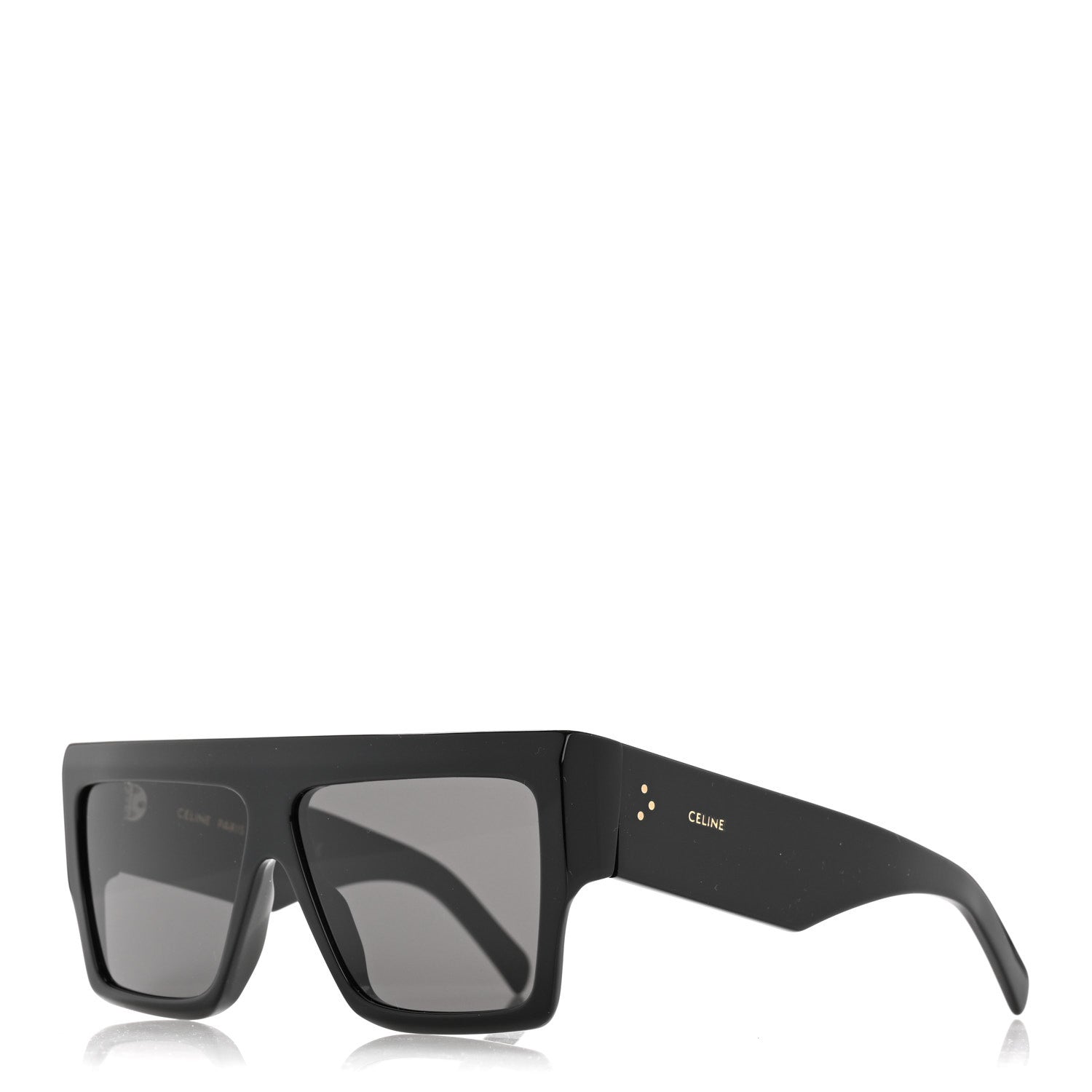 Celine Acetate Flat Top Rectangular Sunglasses CL400921 Black 1 of 8