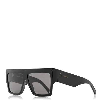 Celine Acetate Flat Top Rectangular Sunglasses CL400921 Black 1 of 8