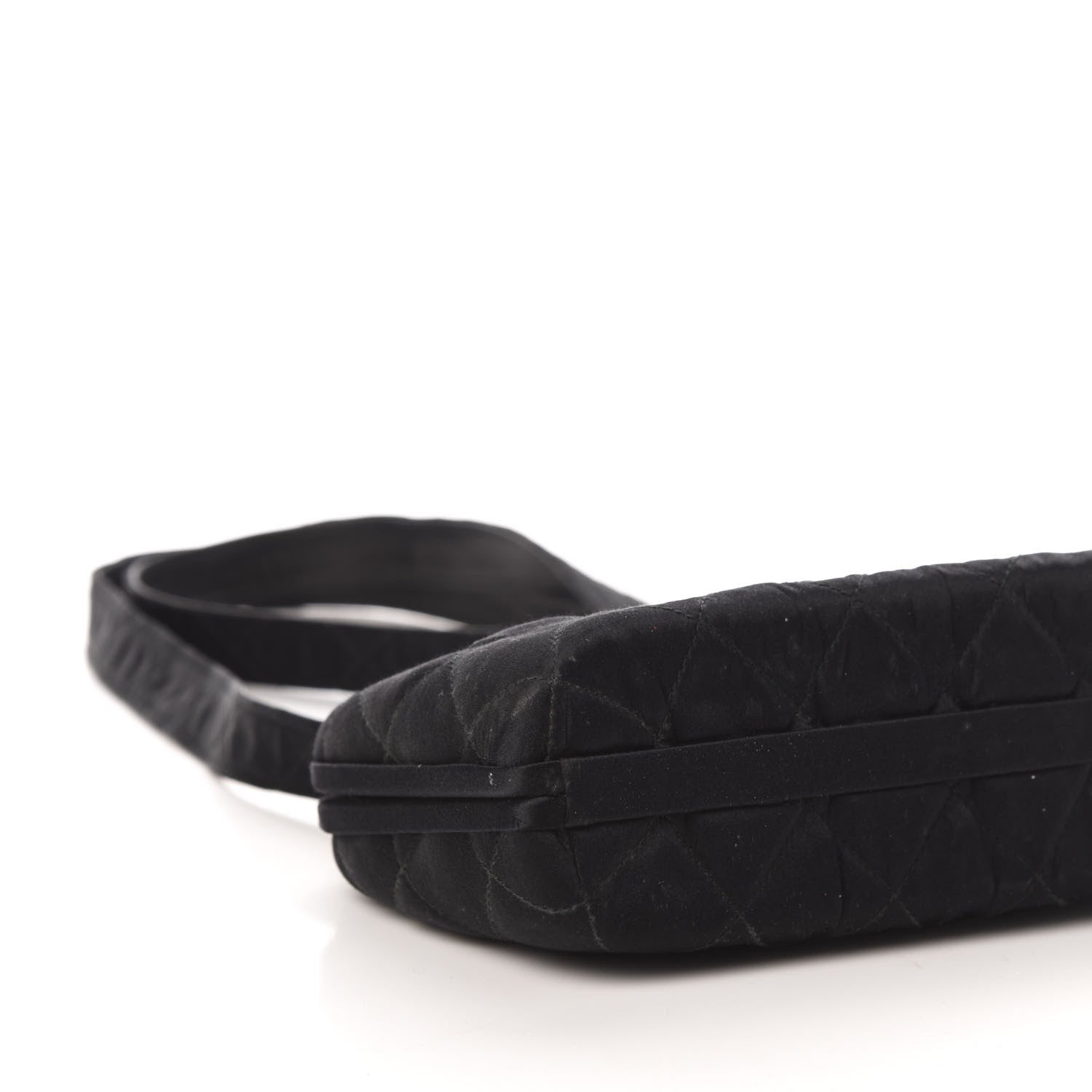 Chanel Satin Quilted Shoulder Bag Black 9 of 12