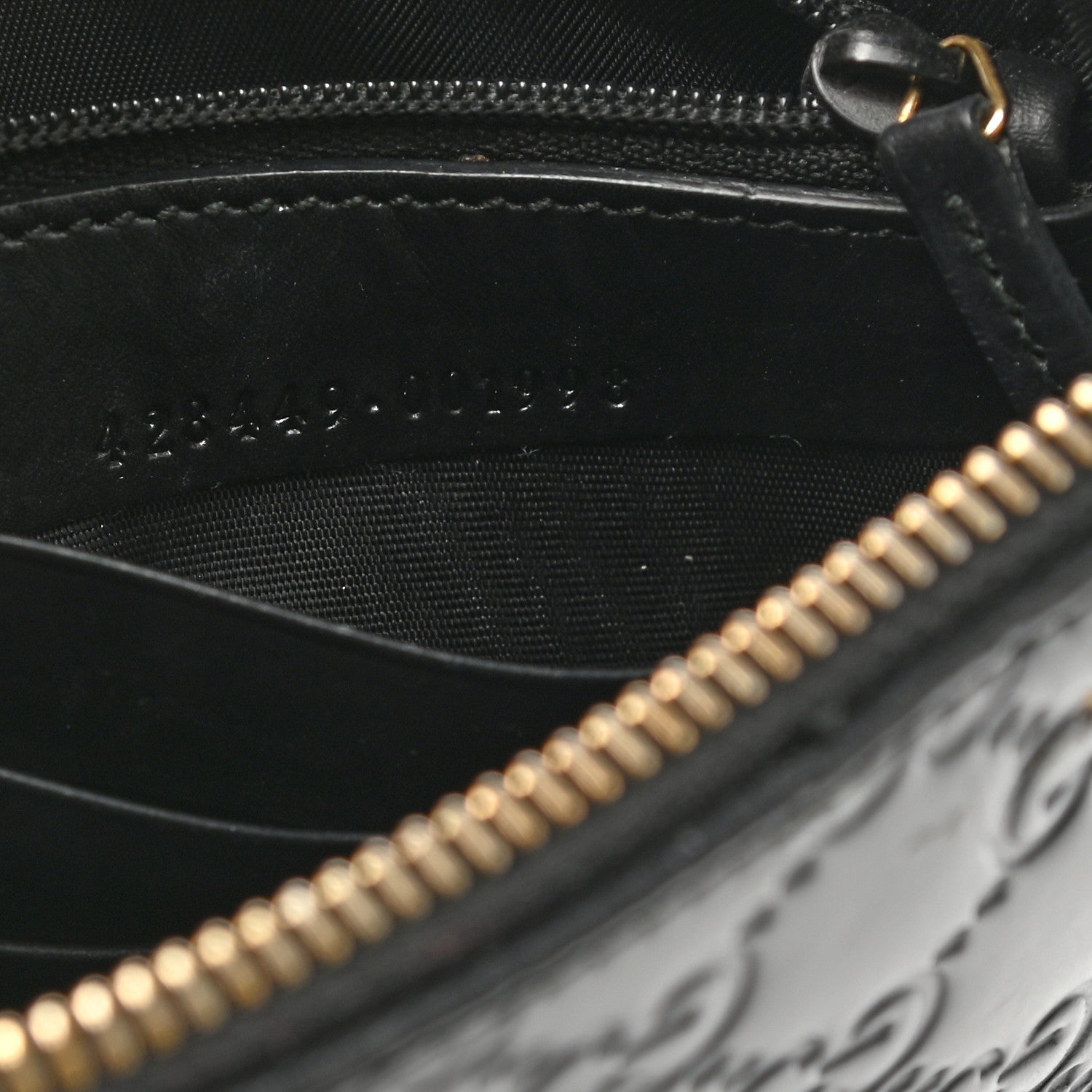Gucci Guccissima Signature Wrist Wallet Black 8 of 10