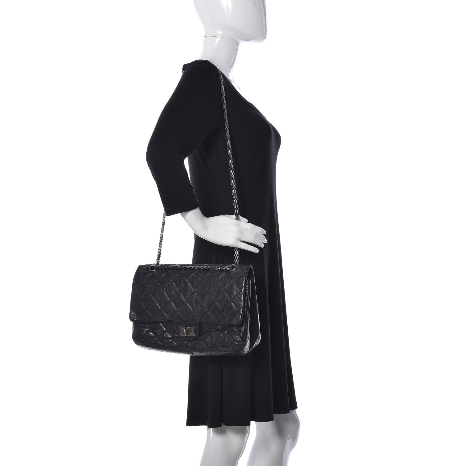 Chanel Aged Calfskin Quilted 2.55 Reissue 227 Flap Black 2 of 9