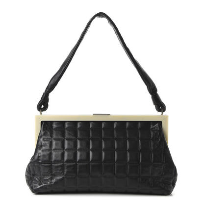 Chanel Lambskin Chocolate Bar Quilted Frame Shoulder Bag Black 1 of 10
