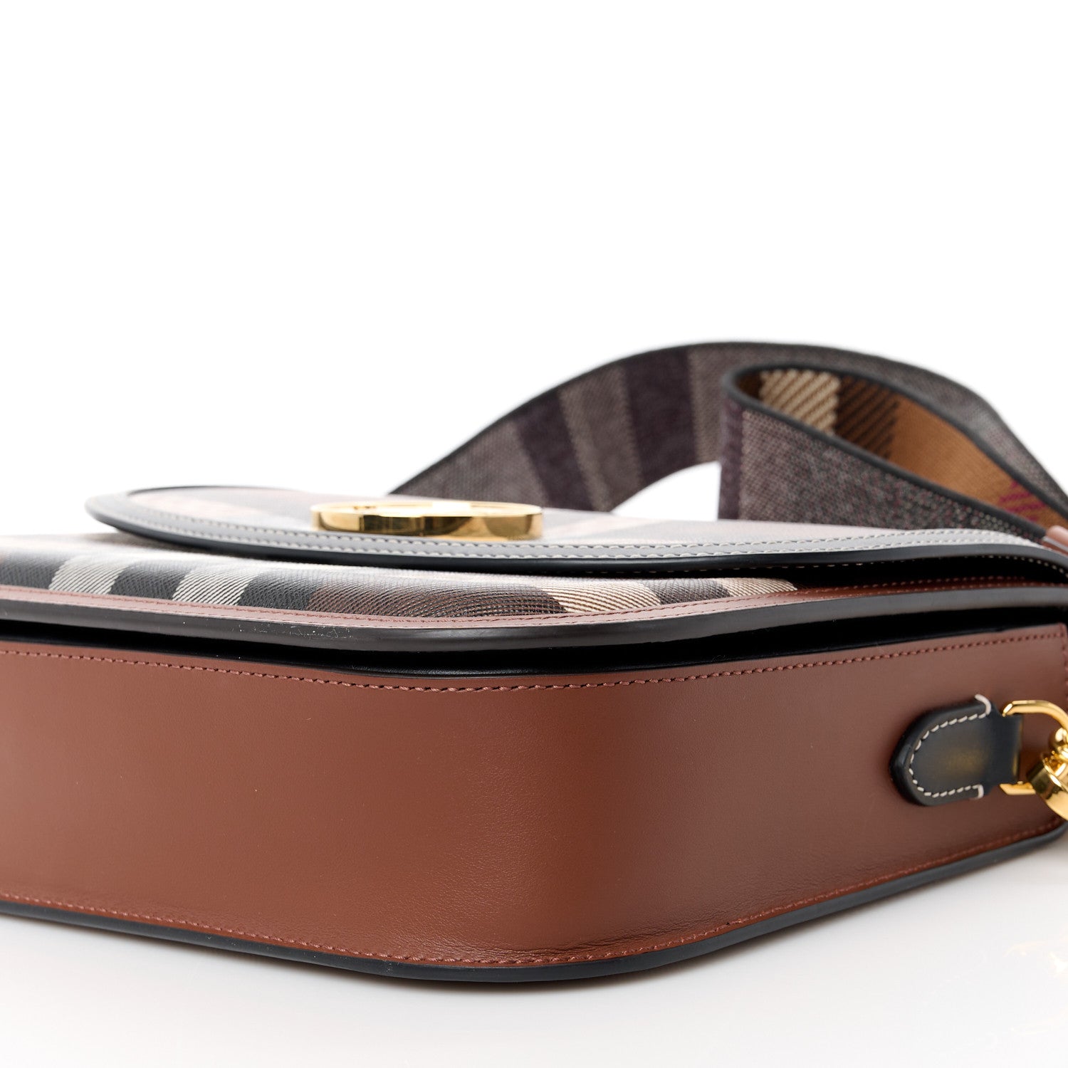 Burberry Calfskin Check Small Elizabeth Bag Brown 10 of 10