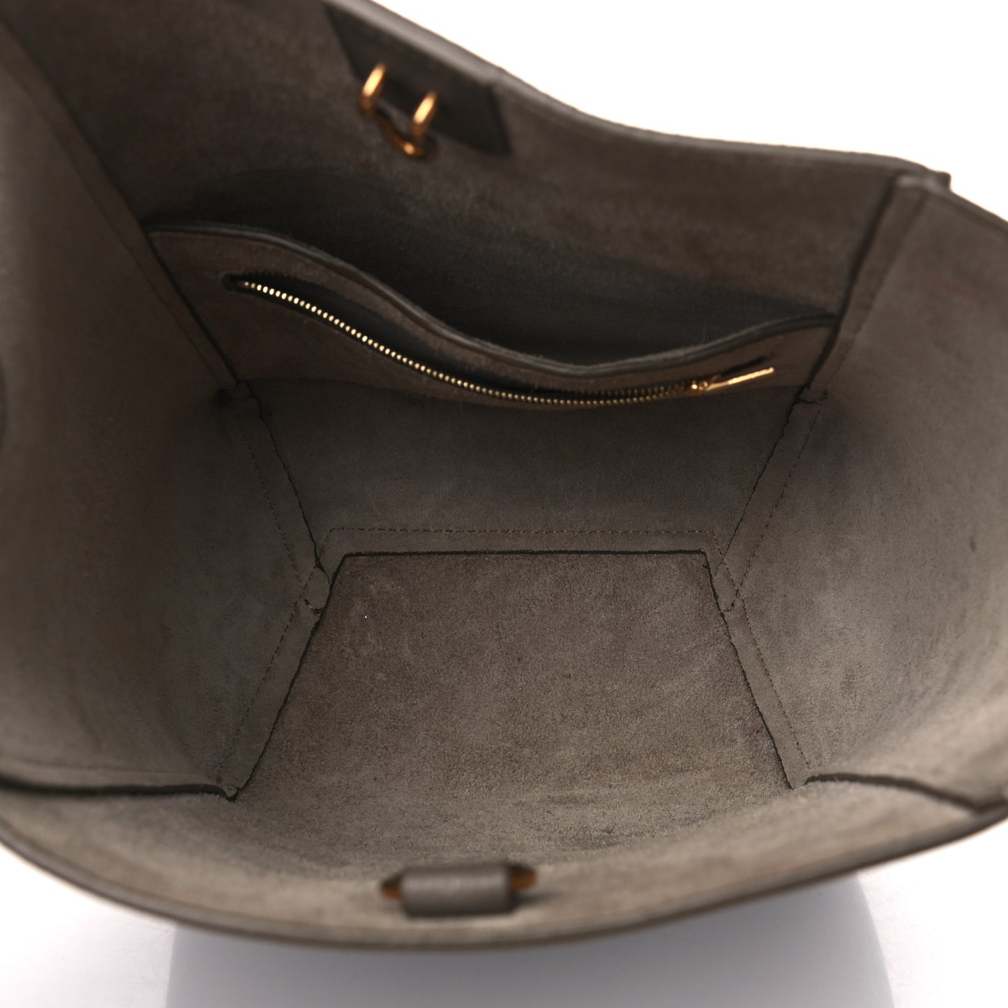 Soft Grained Calfskin Small Sangle Bucket Bag Taupe