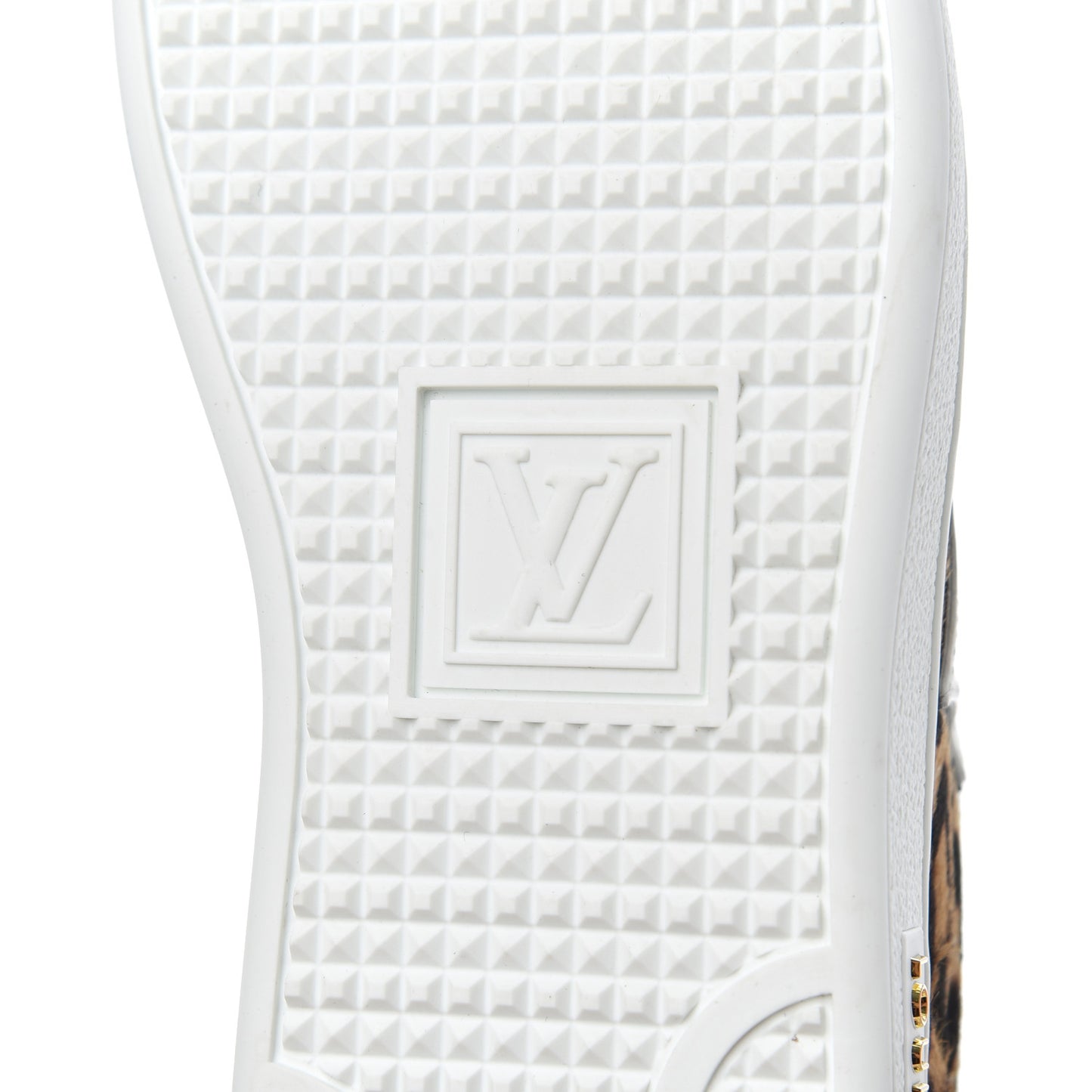 Calfskin Pony Hair Leopard Monogram Frontrow Sneakers 36