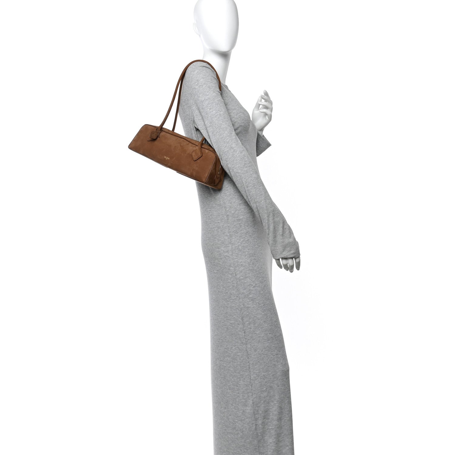 Alaia Nubuck Medium Le Teckel Bag Terre D'Ombre 2 of 10
