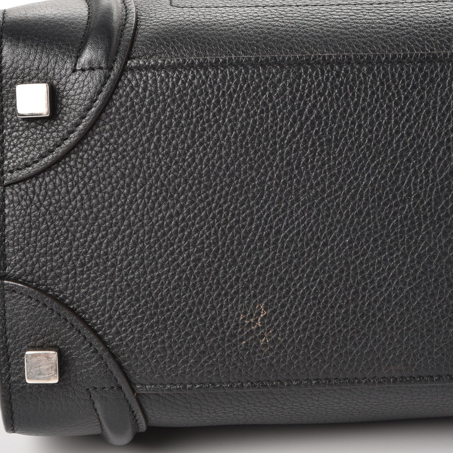 Drummed Calfskin Micro Luggage Black